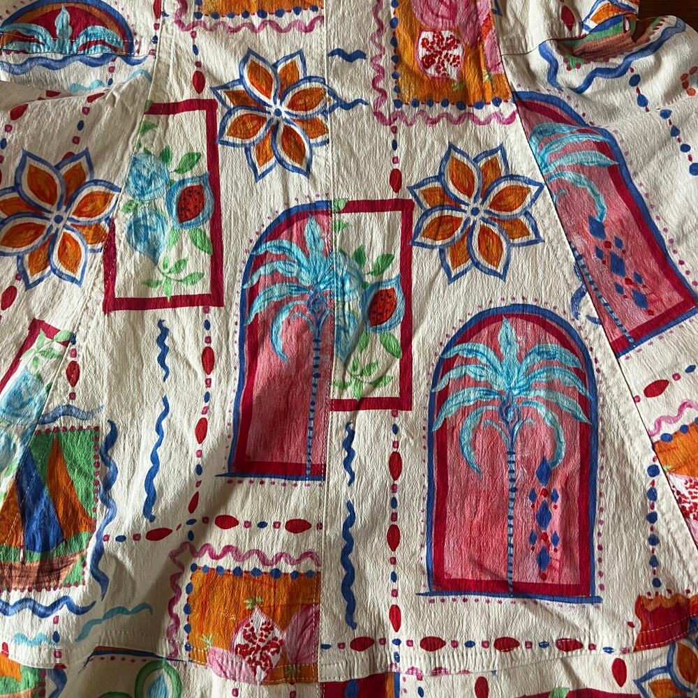 Avec Les Filles Sweetheart Neck Stamp Print Cotton Mini Sundress | Women’s 8 - Picture 7 of 11
